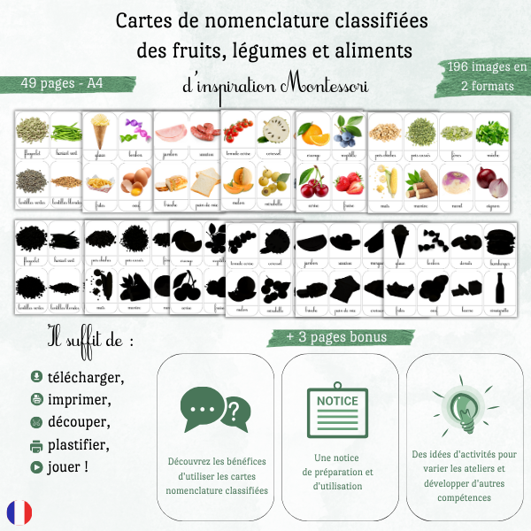 Cartes de nomenclature “Les aliments”